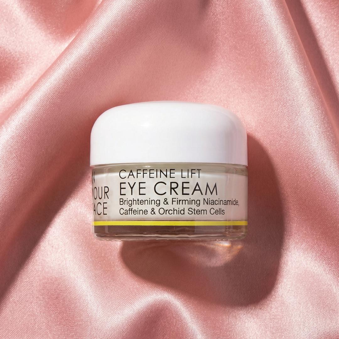 Caffeine Lift Eye Cream jar with a white background