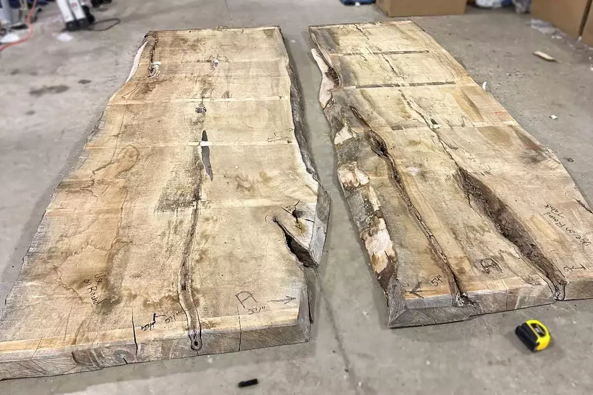 live edge maple slabs raw