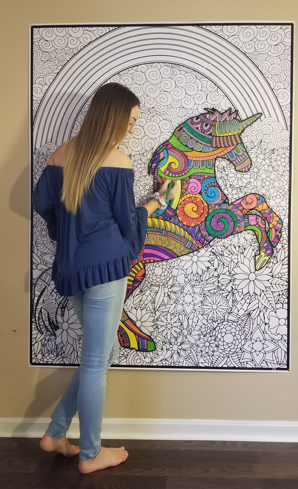 Unicorn Personalized Giant Coloring Poster 48"x63"