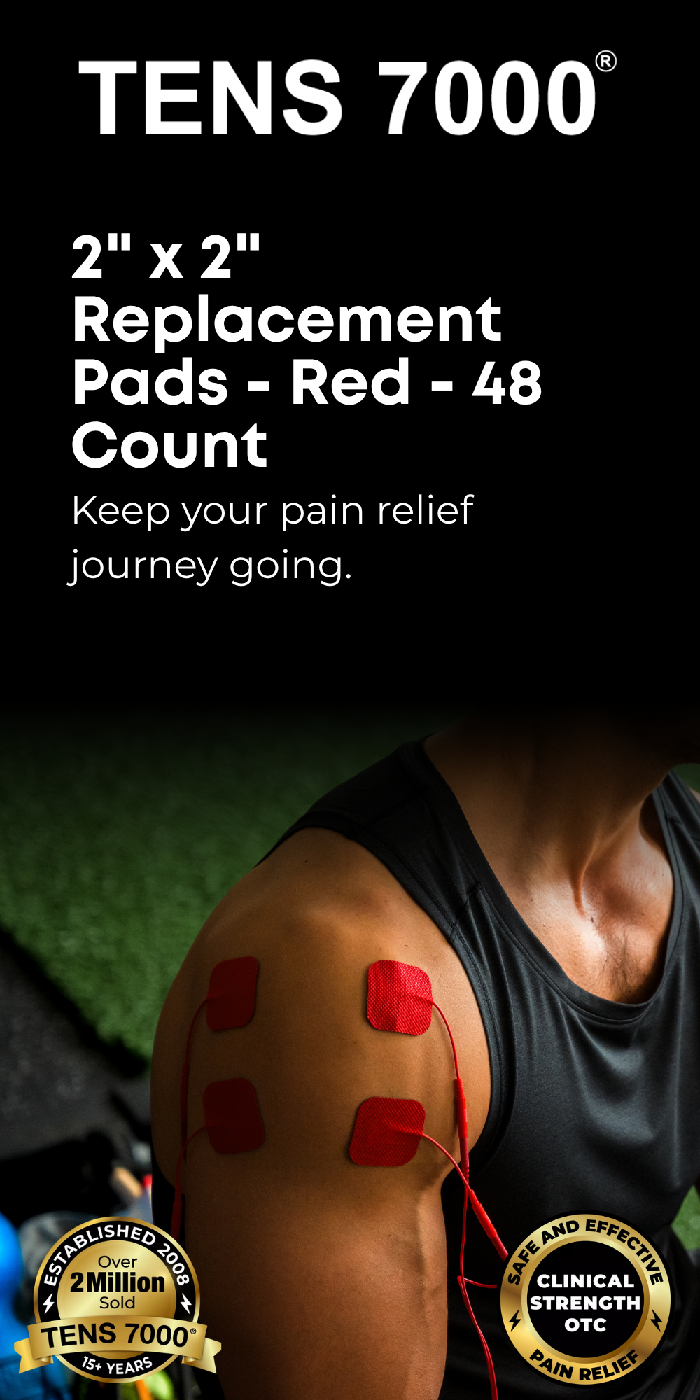 2" x 2" Replacement Pads - Red - 48 Count