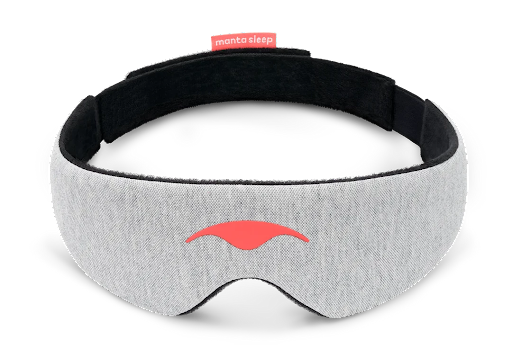A gray head strap of the best sleep mask for side sleepers.