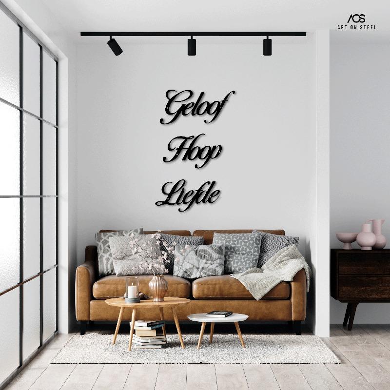 Geloof Hoop Liefde Steel Art