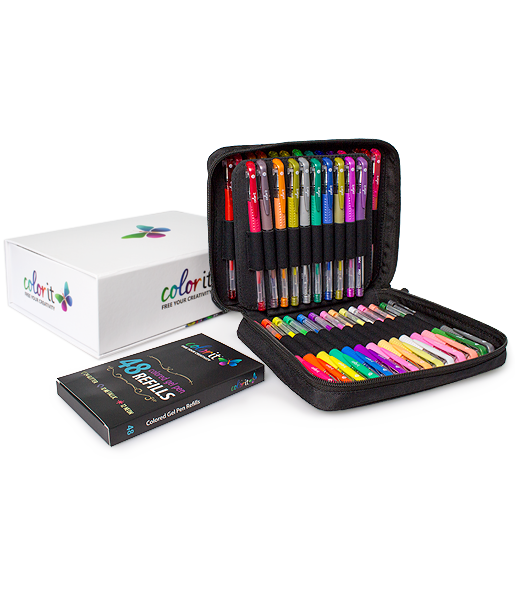 48 Colored Gel Pens Set