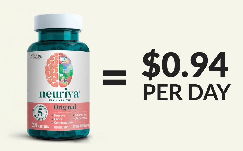 One bottle of Neuriva Original at 99 cents per day.