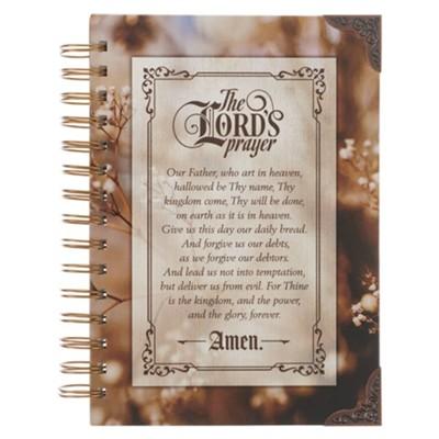 the lord's prayer spiral journal in decorative script