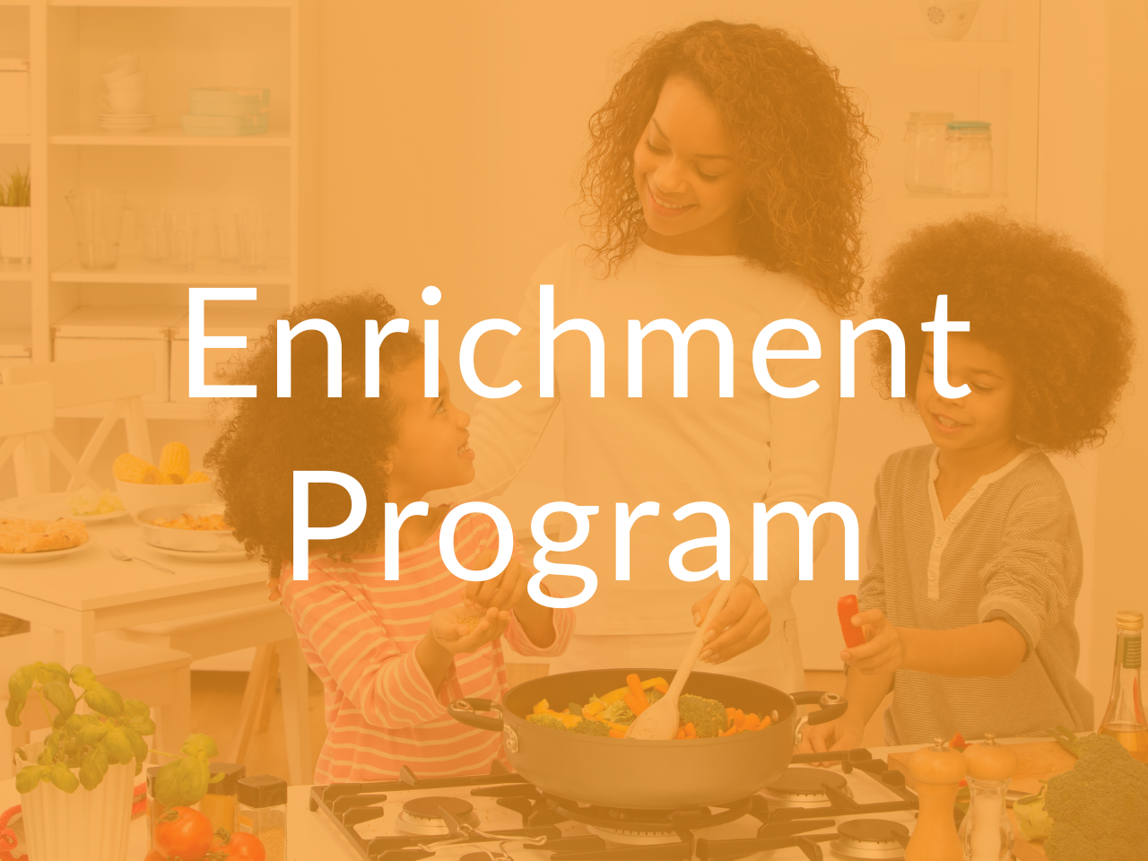 HOmeschool Electives with mom cooking with her children in the kitchen