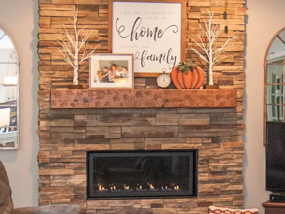 chunky wood mantel