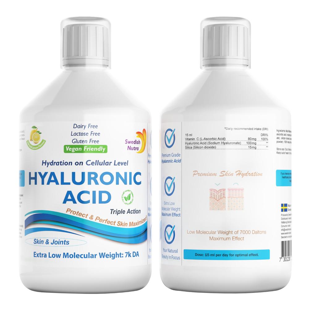 Swedish Nutra Hyaluronic Acid Bottle Front and Back