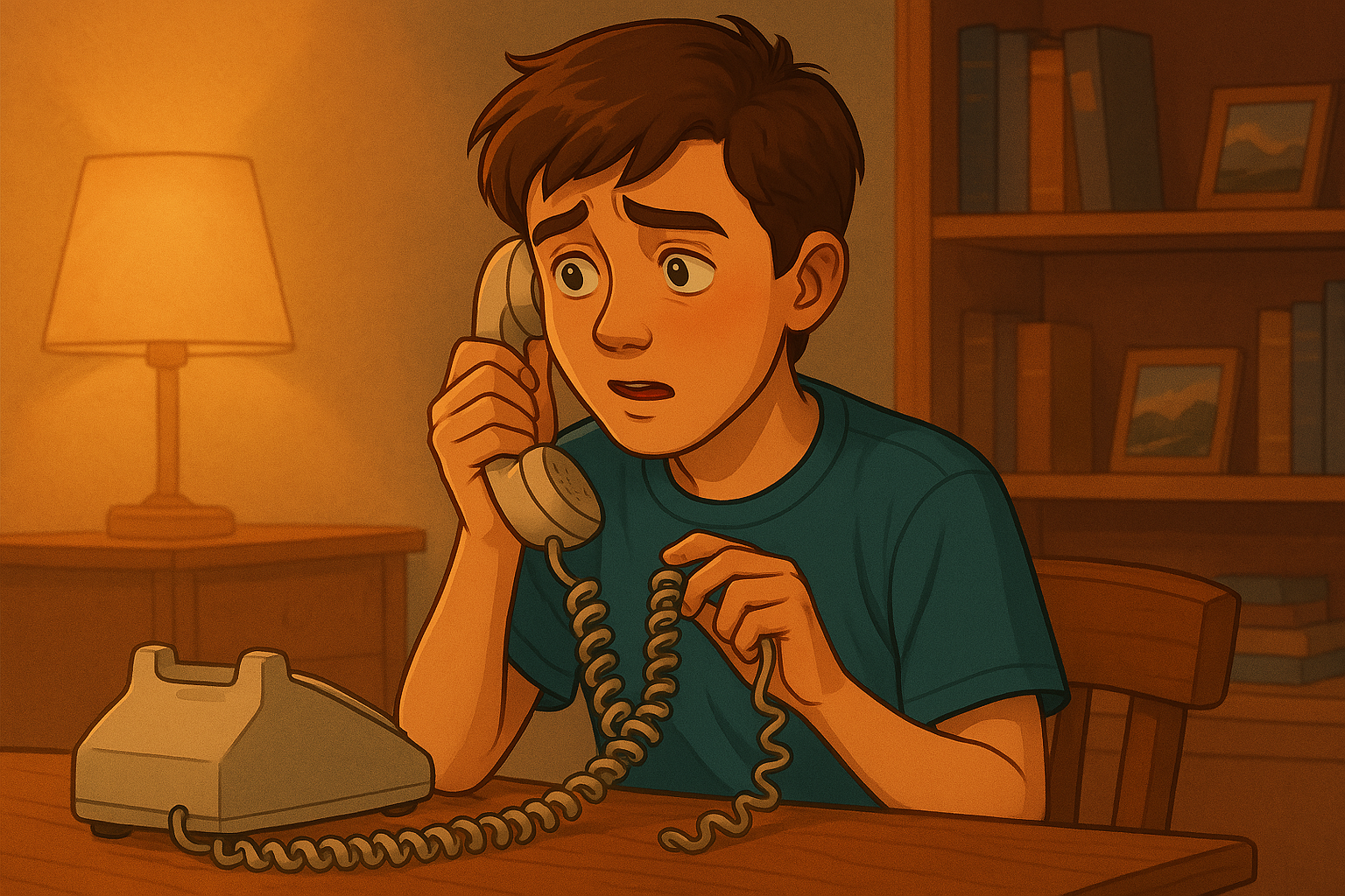 boy calling from landline