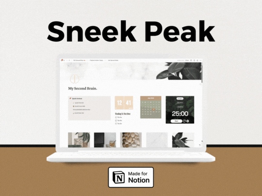 Second Brain Notion Template - Notion Dashboard + All-In-One Life Orga ...