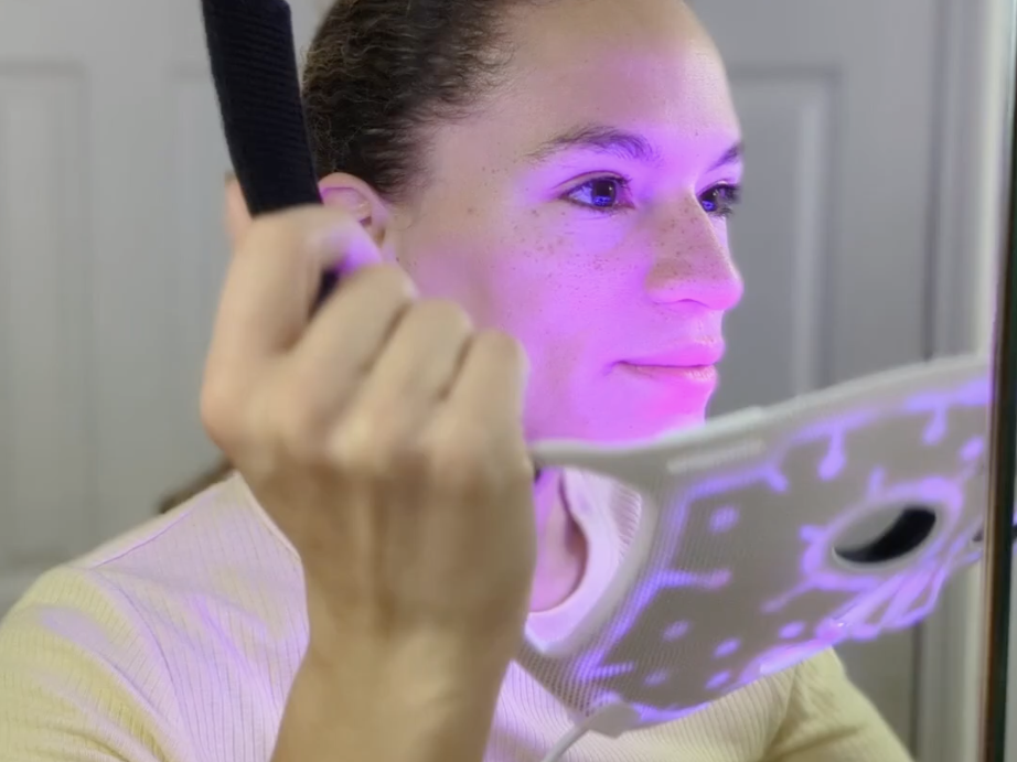 man wearing beautimate led mask