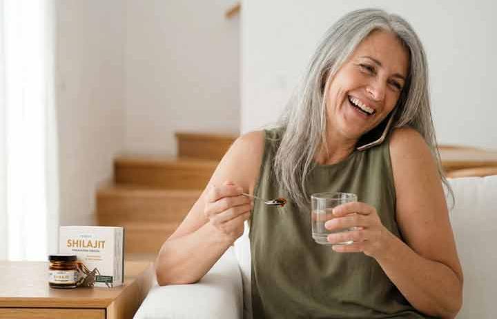 Woman using shilajit casually