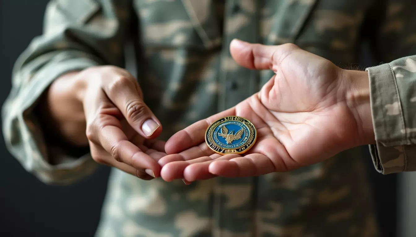 Challenge coin handshake