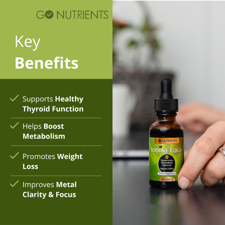 Iodine Edge® Nascent Iodine Supplement for Thyroid Go Nutrients
