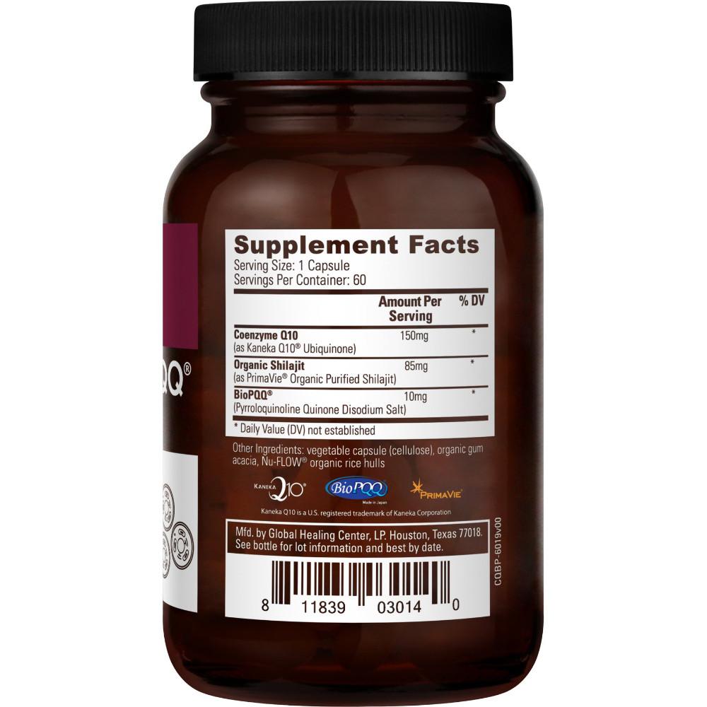 Global Healing CoQ10 & BioPQQ with Shilajit Supplement Facts
