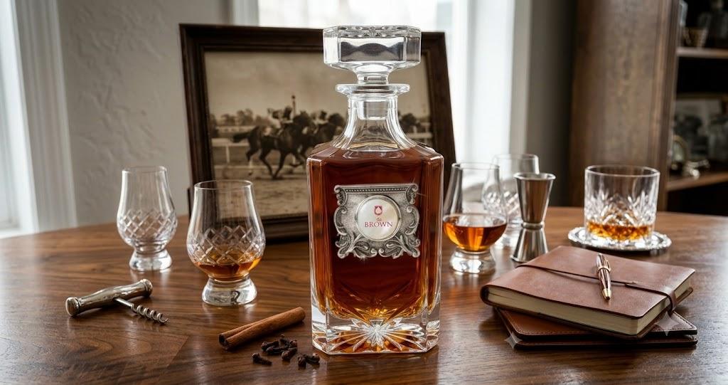 Custom Decanter with Silver Medallion and YOUR logo