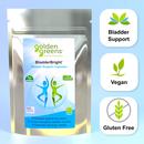 Golden Greens BladderBright vegan and gluten-free bladder support supplement with dietary icons