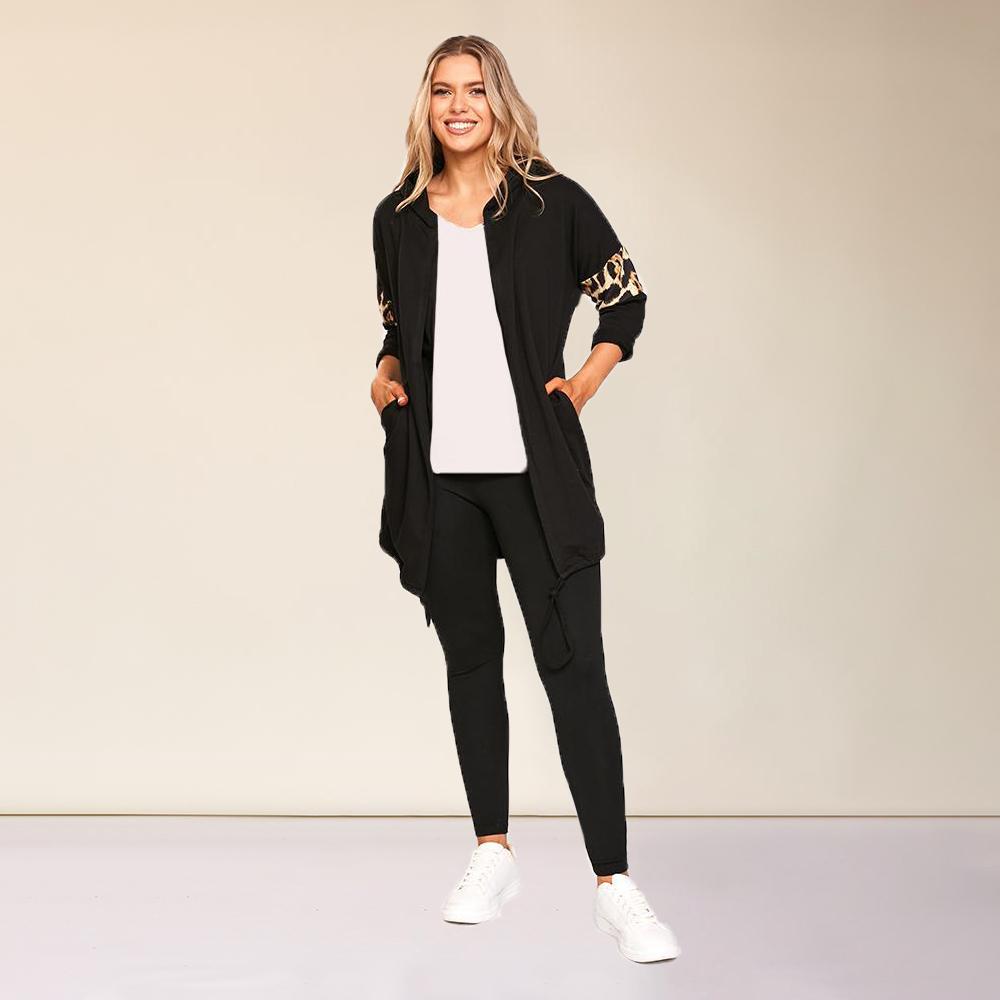 Rosie Leopard Hoody (Black)