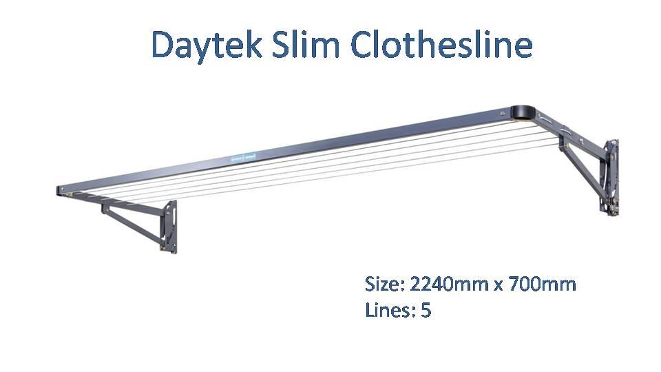 daytek slim 2200mm wide clothesline dimensions