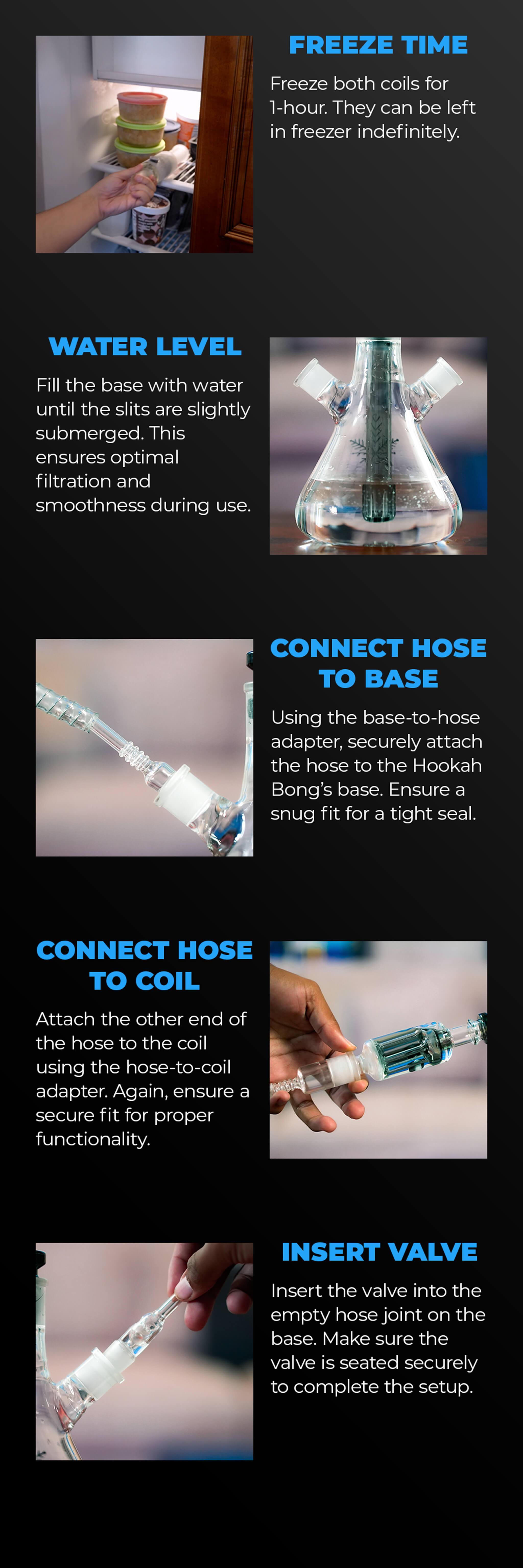 freeze pipe hookah bong infographic