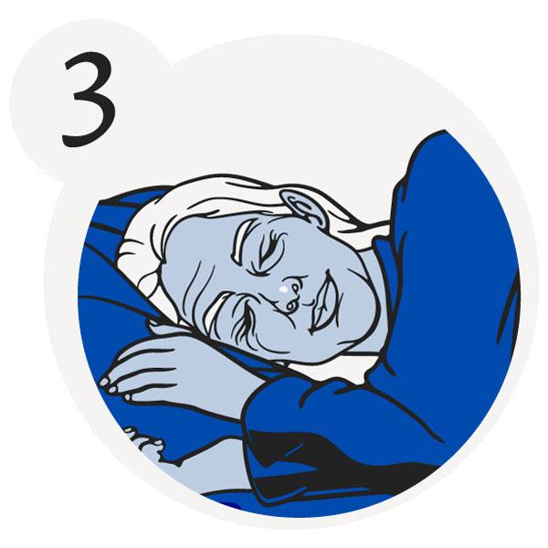 "Older woman sleeping peacefully.