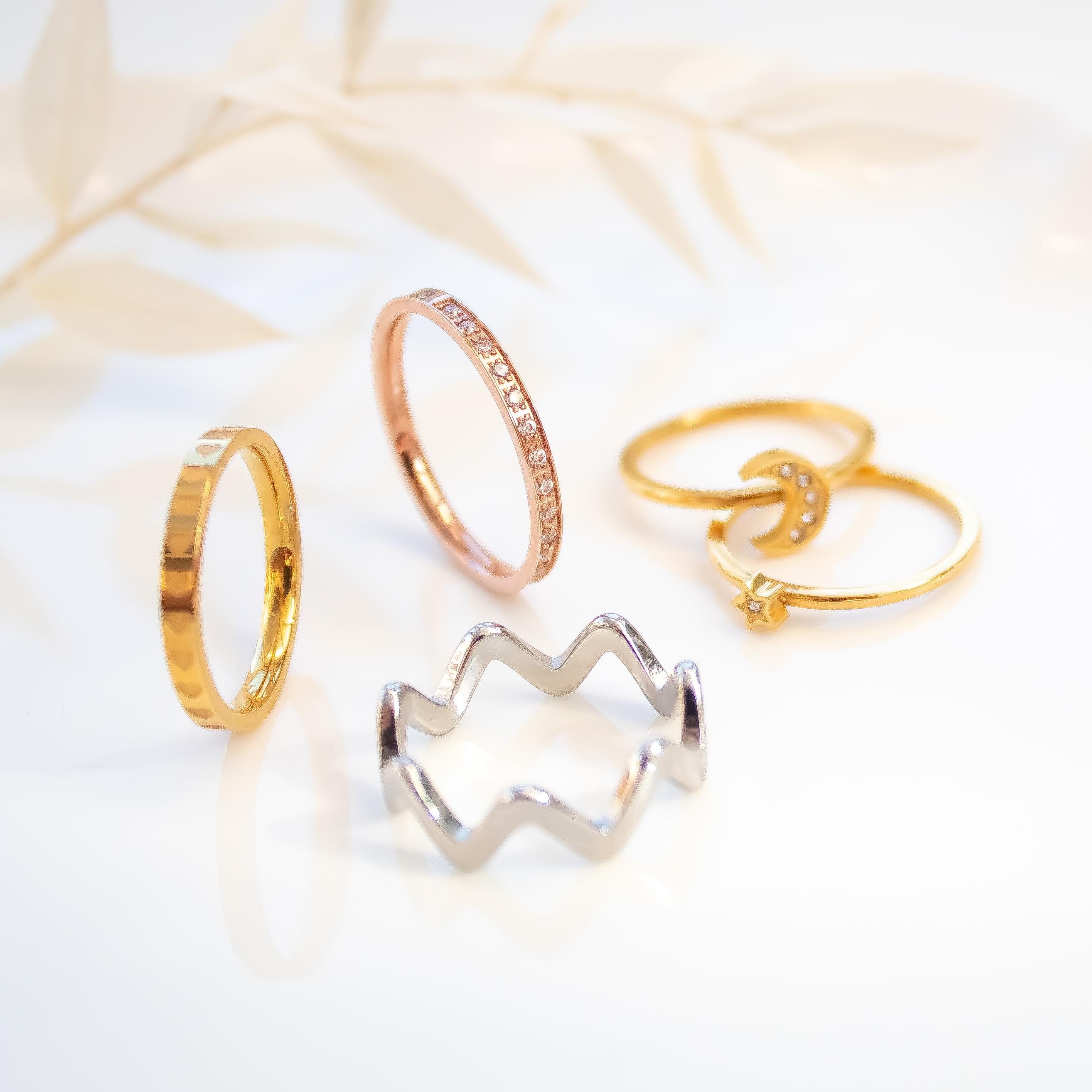 Collection of tarnish free rings