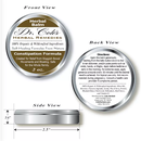 Dr. Cole's Constipation Balm front, back and side views