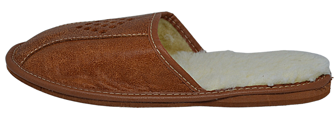 Tasman - indoor warm leather slippers for men - Reindeer Leather