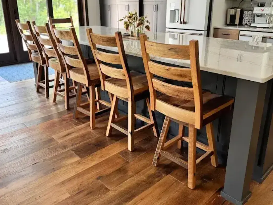 Akron Barnwood Swivel Bar Stool