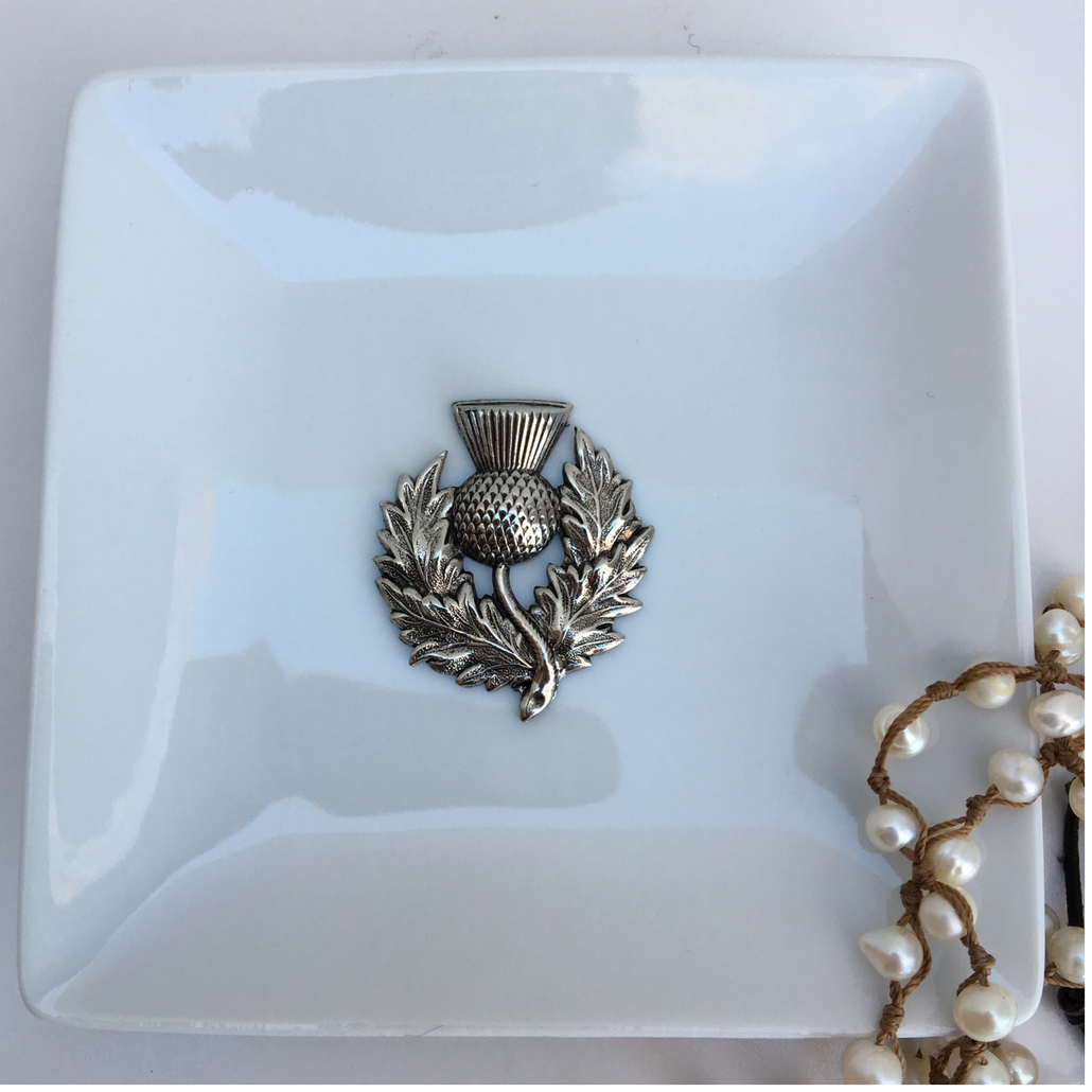 Trinket tray with Silver Scottish Thistle