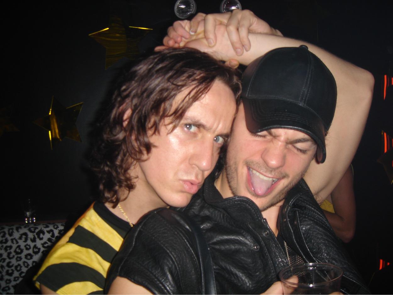 Jeremy Scott and Joseph Quartana having a twirl on the dancefloor, 2005.