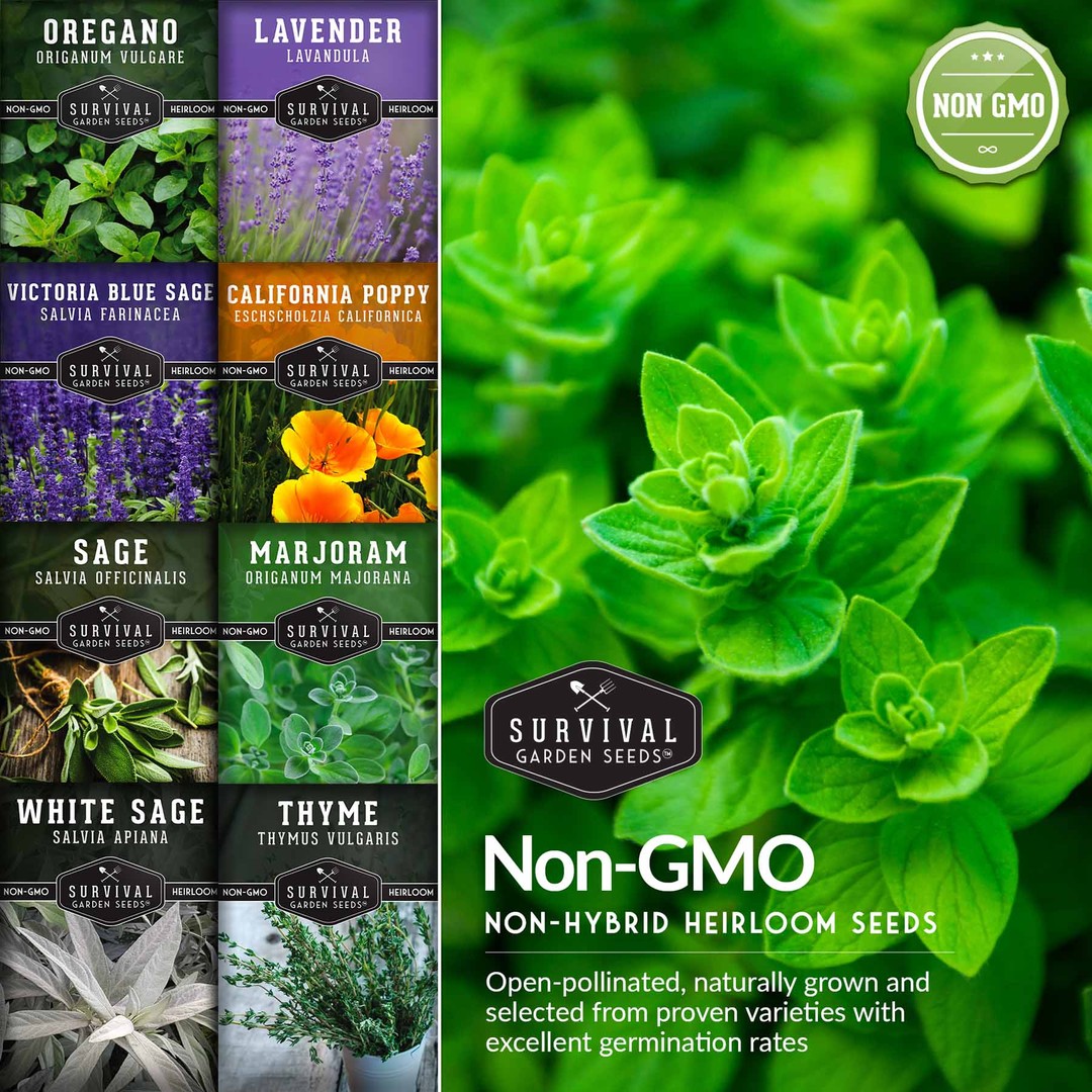Non-GMO non-hybrid heirloom herb and flower seeds