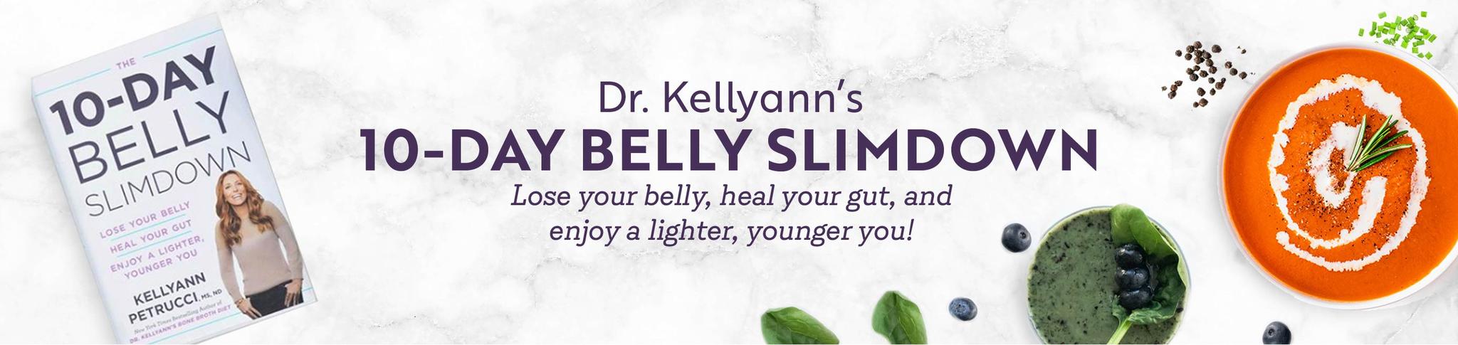 El libro de Slimdown de 10 días del Dr. Kellyann, Witih y Smoothie