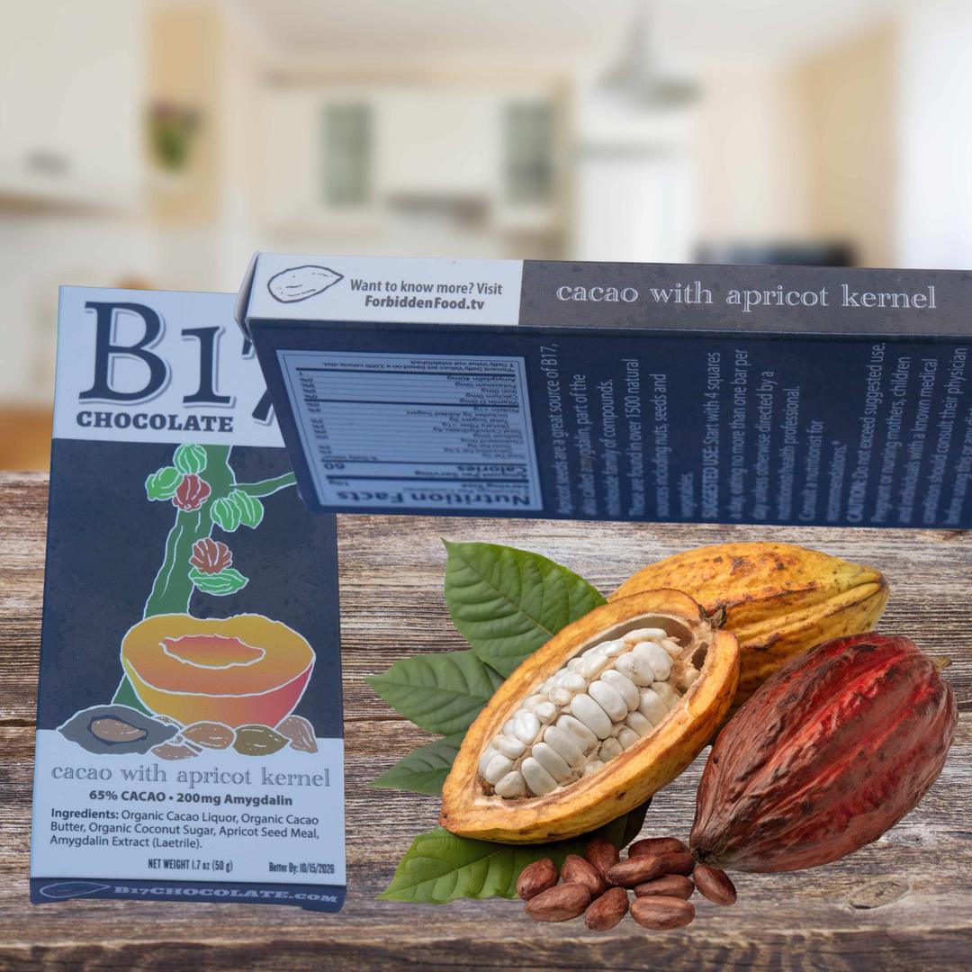 Holiday Gift Bundle Pre-Order Ships Late December - Includes 4 bars B17 Chocolate, One Can Eat Apricot Seeds, and 6 ounces Organic Black Garlic