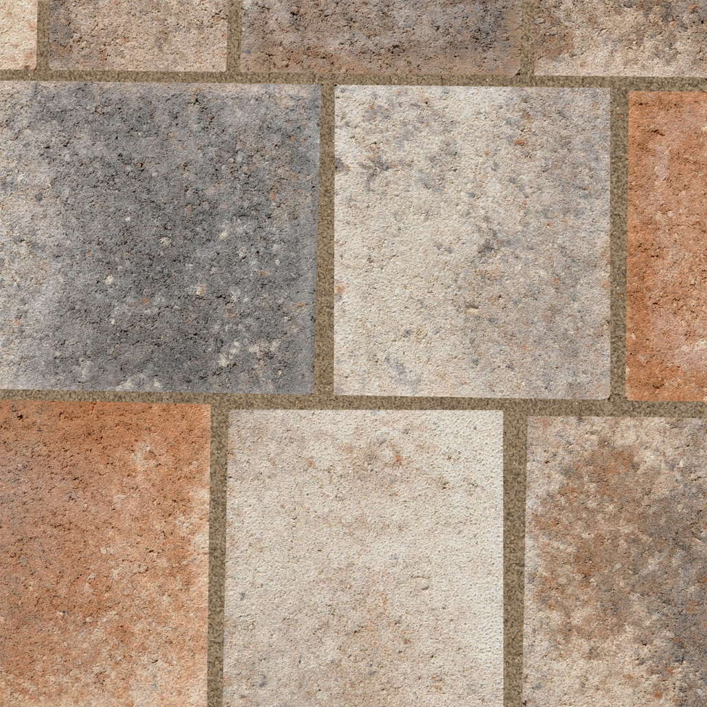 Taupe on red flagstone
