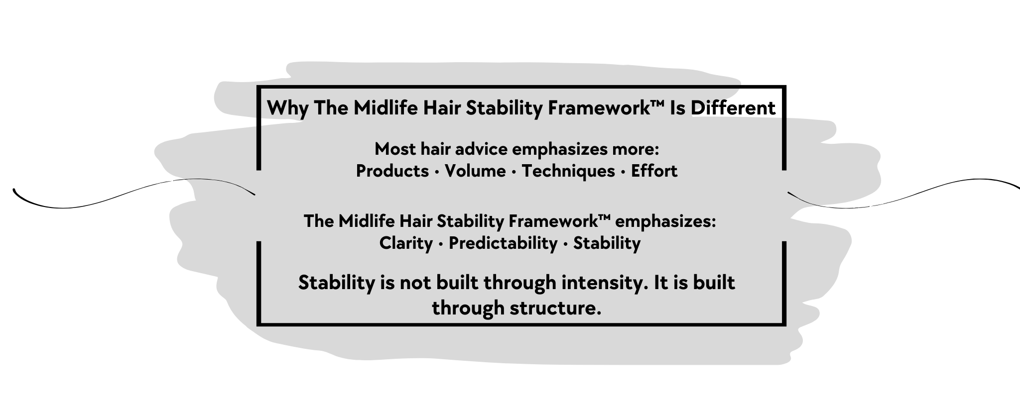 Framework for midlife hair stability