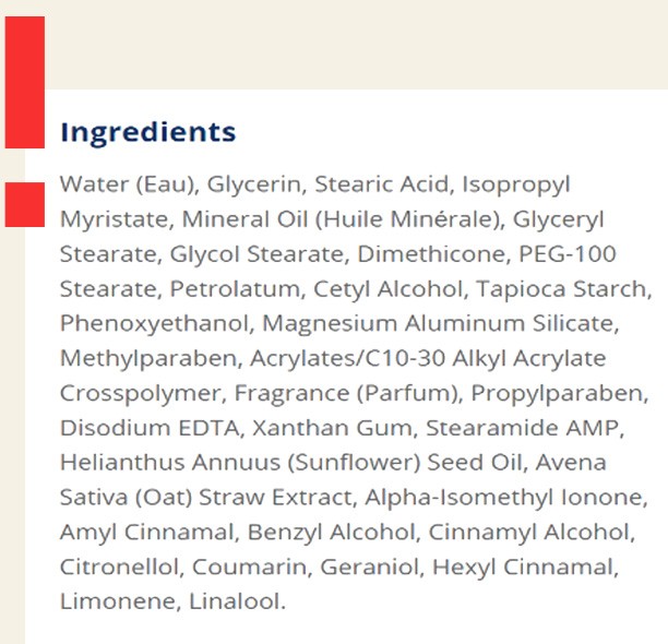 Generic moisturizer ingredients