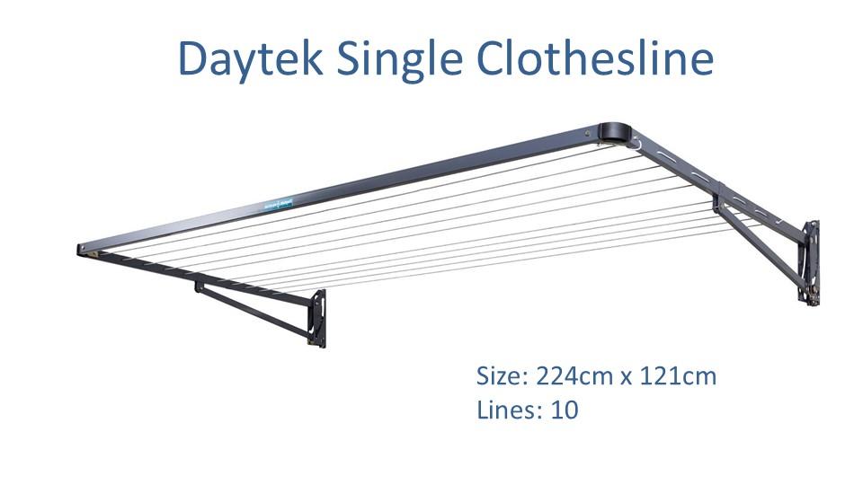 daytek single 220cm wide clothesline dimensions