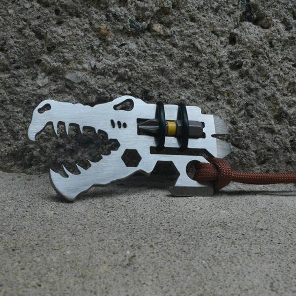 Jurassic Croc multitool in stainless steel