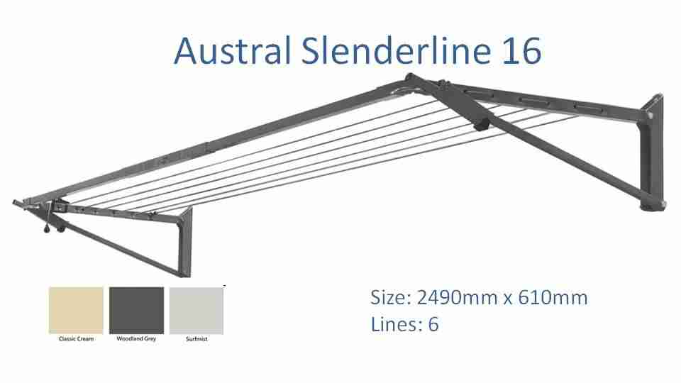 austral slenderline 2400mm wide clothesline dimensions