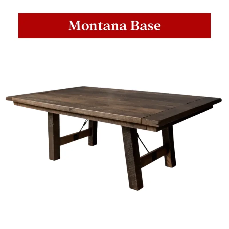 Montana Wood Trestle Base with Turnbuckles