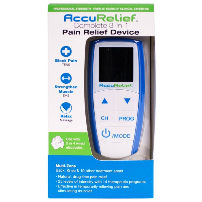 AccuRelief Wireless Tens Unit and EMS Muscle Stimulator - Includes Pulse  Massager - Pain Relief Device with Remote and Mobile App, TENS Machine,  TENS