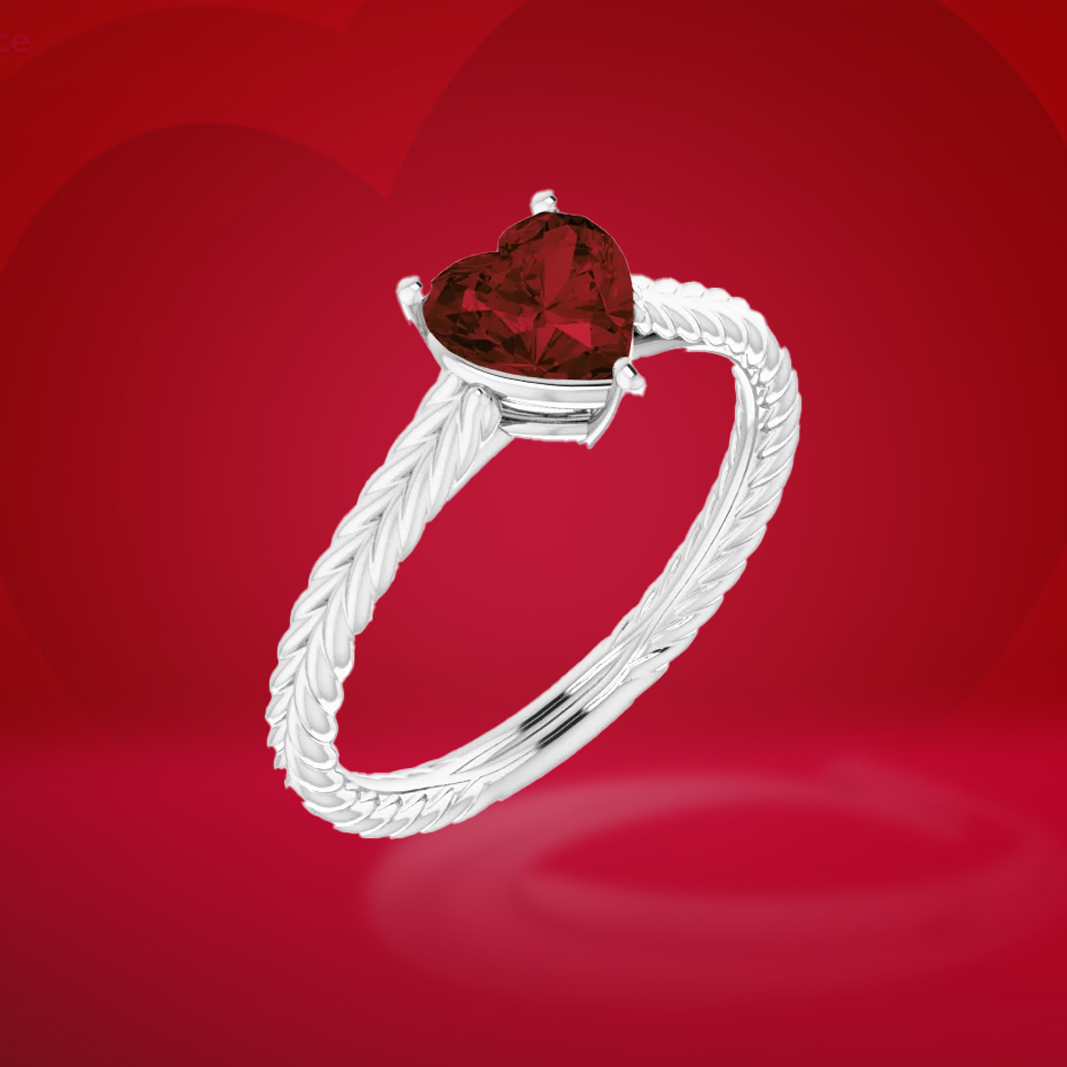 Sterling Silver 6x6 mm Heart Ring Mounting