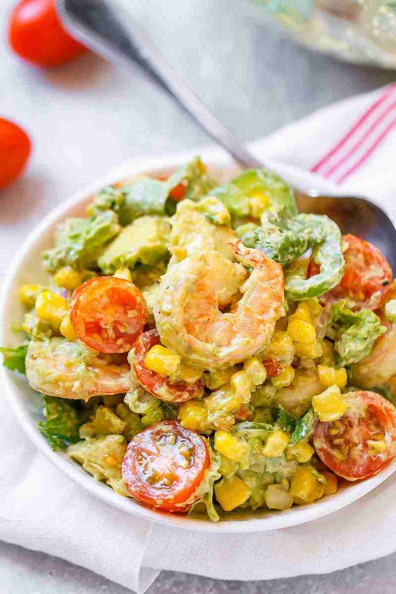 Shrimp Avocado Corn Salad with Summer Vinaigrette