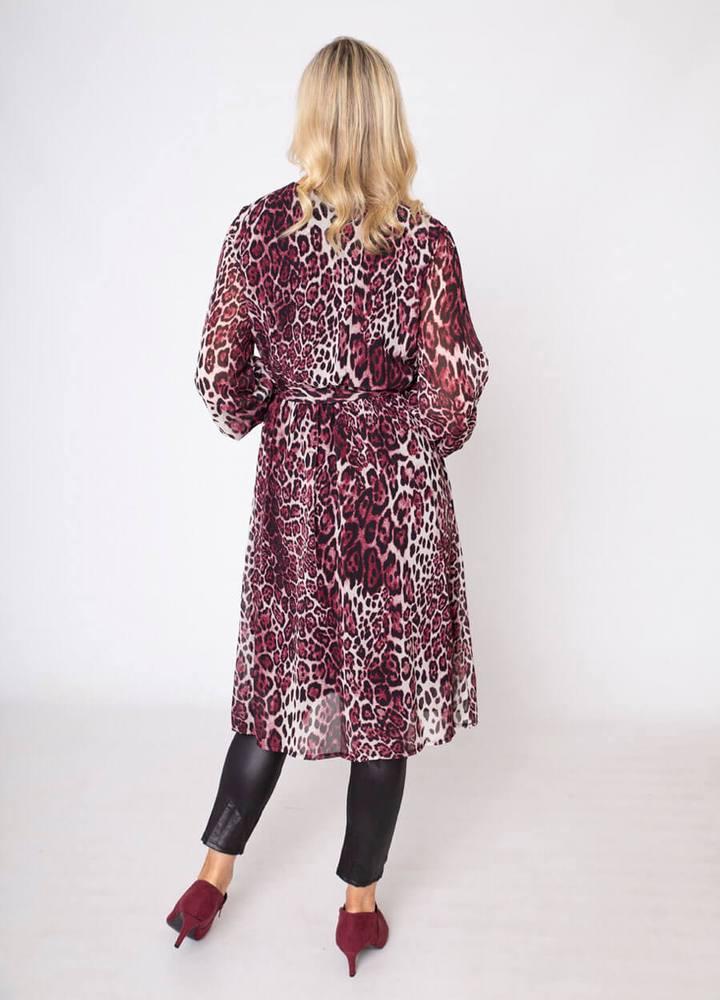 Wrap Midi Leopard Print Dress