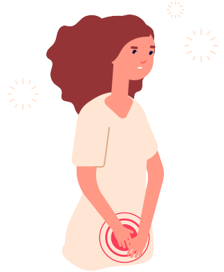 femme qui se tient le ventre de douleurs menstruelles