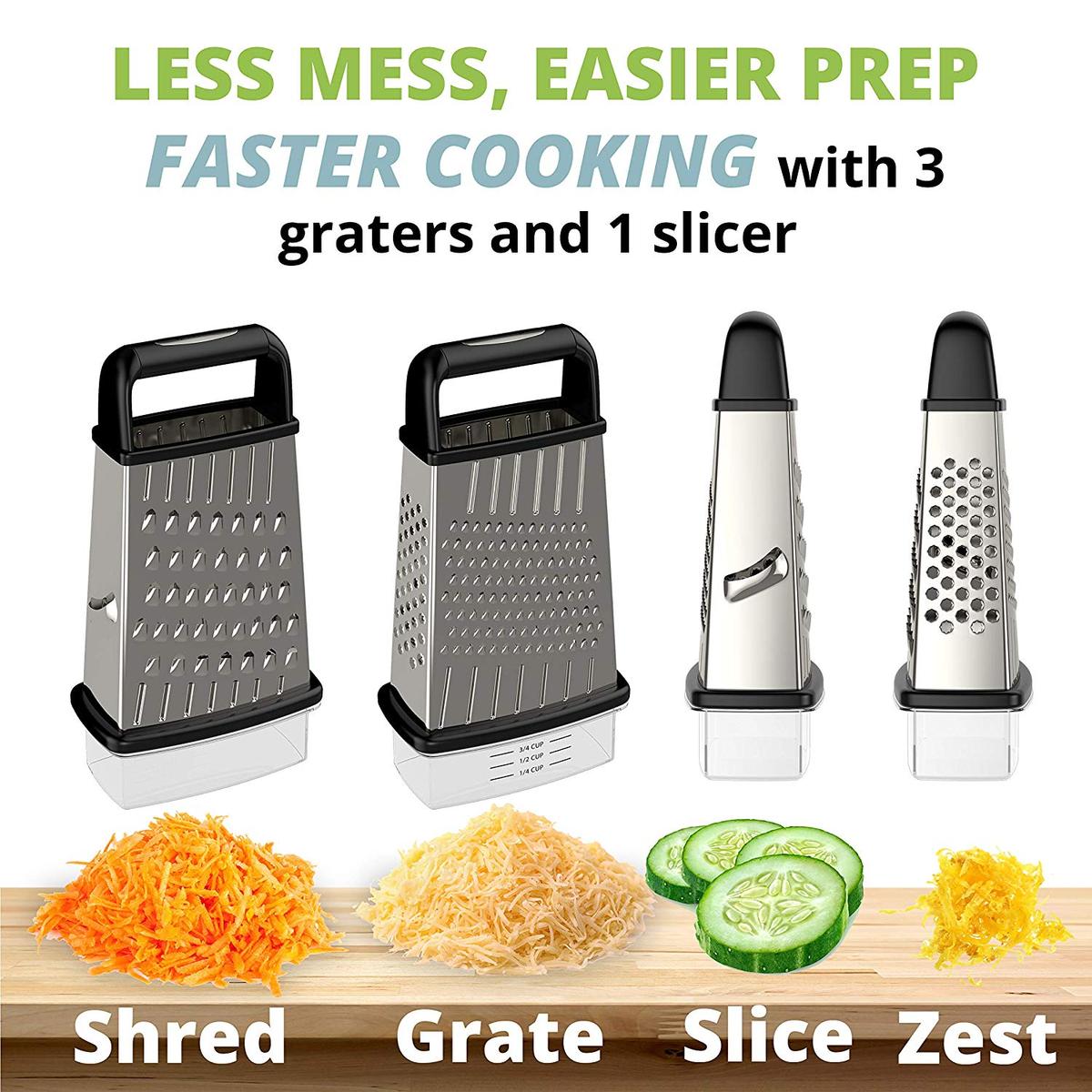 🧀 Cheese Grater 🧀 MultiFunctional 4 in 1 Box Grater Oliver's Kitc