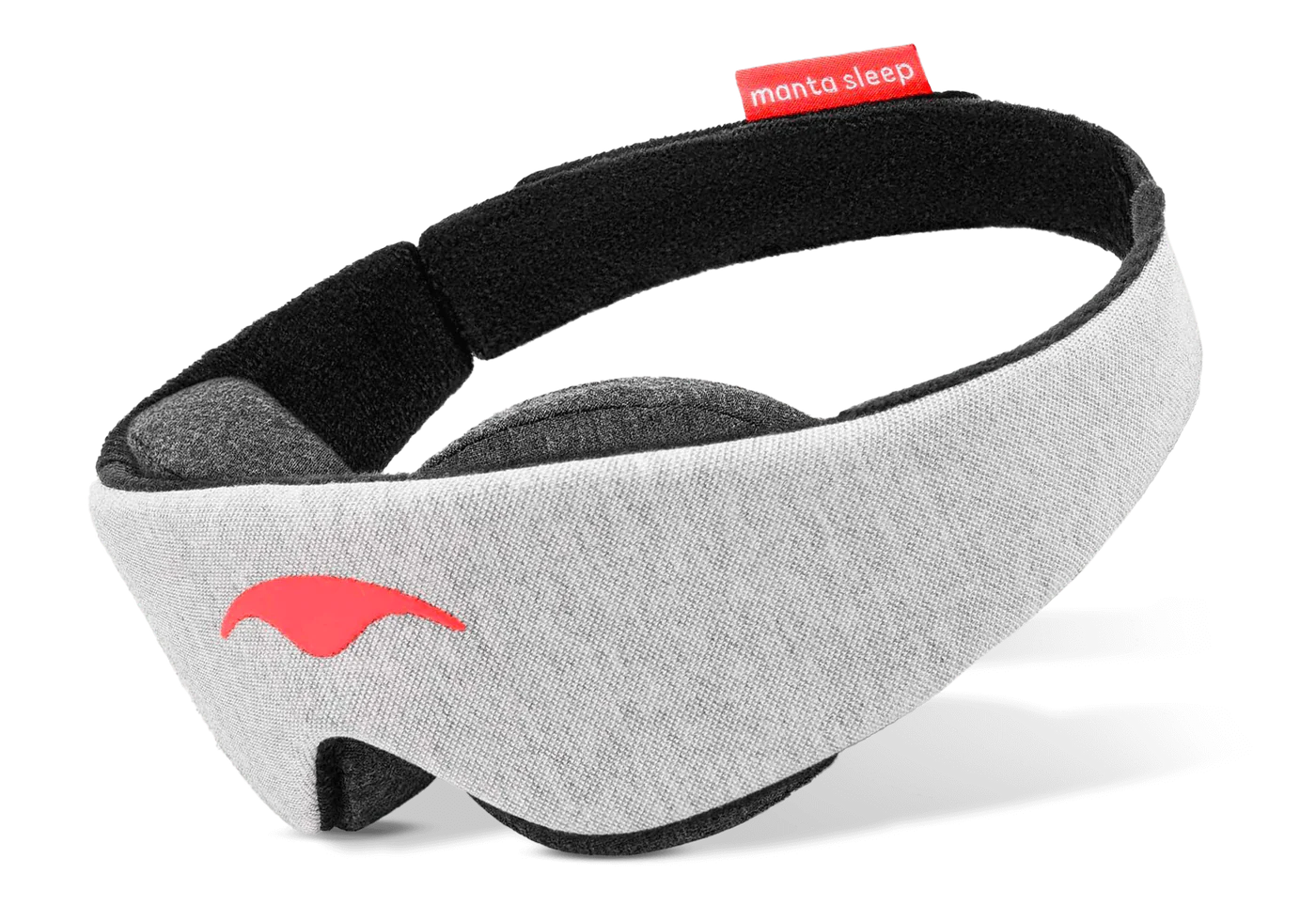 A gray sleep mask with dark gray eye cups is one of the best products for light sleepers.
