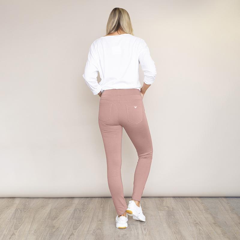 Ann Stretch Waist Trousers (Dusty Rose Pink)