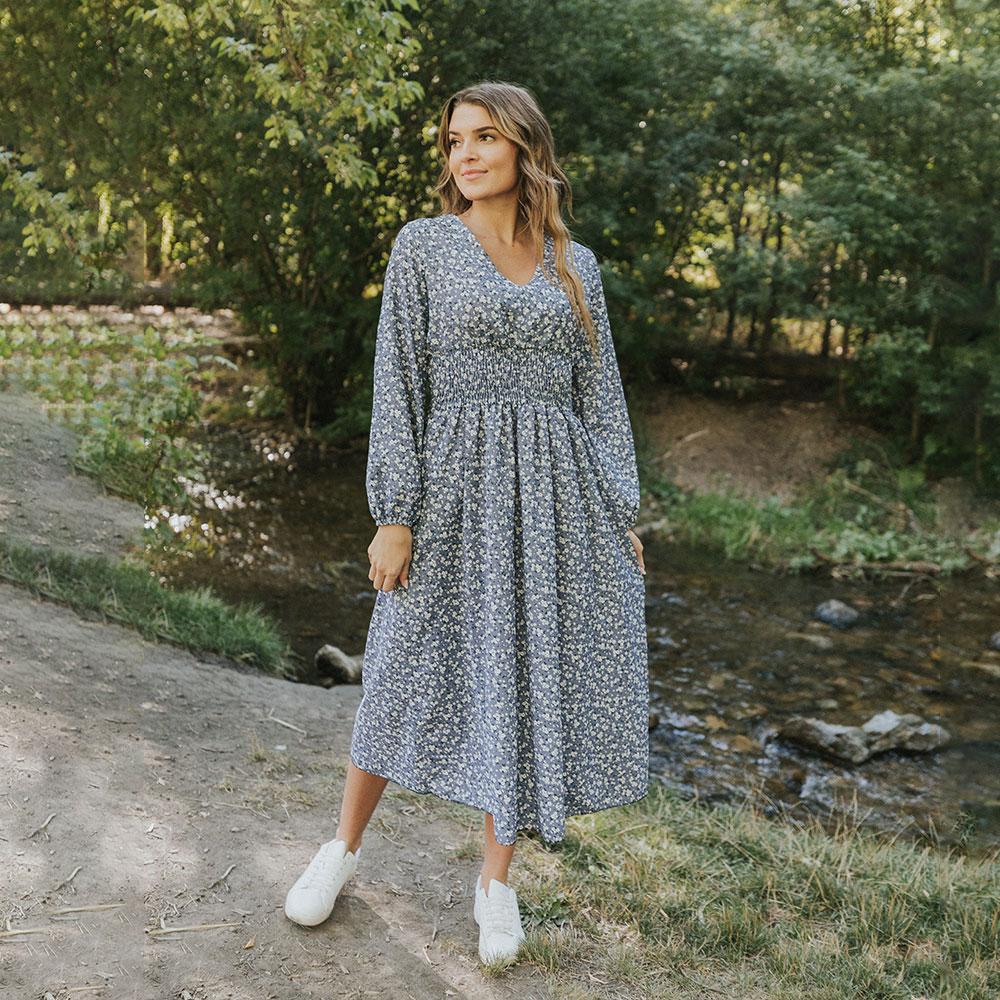 Emily Dress (Floral Blue)